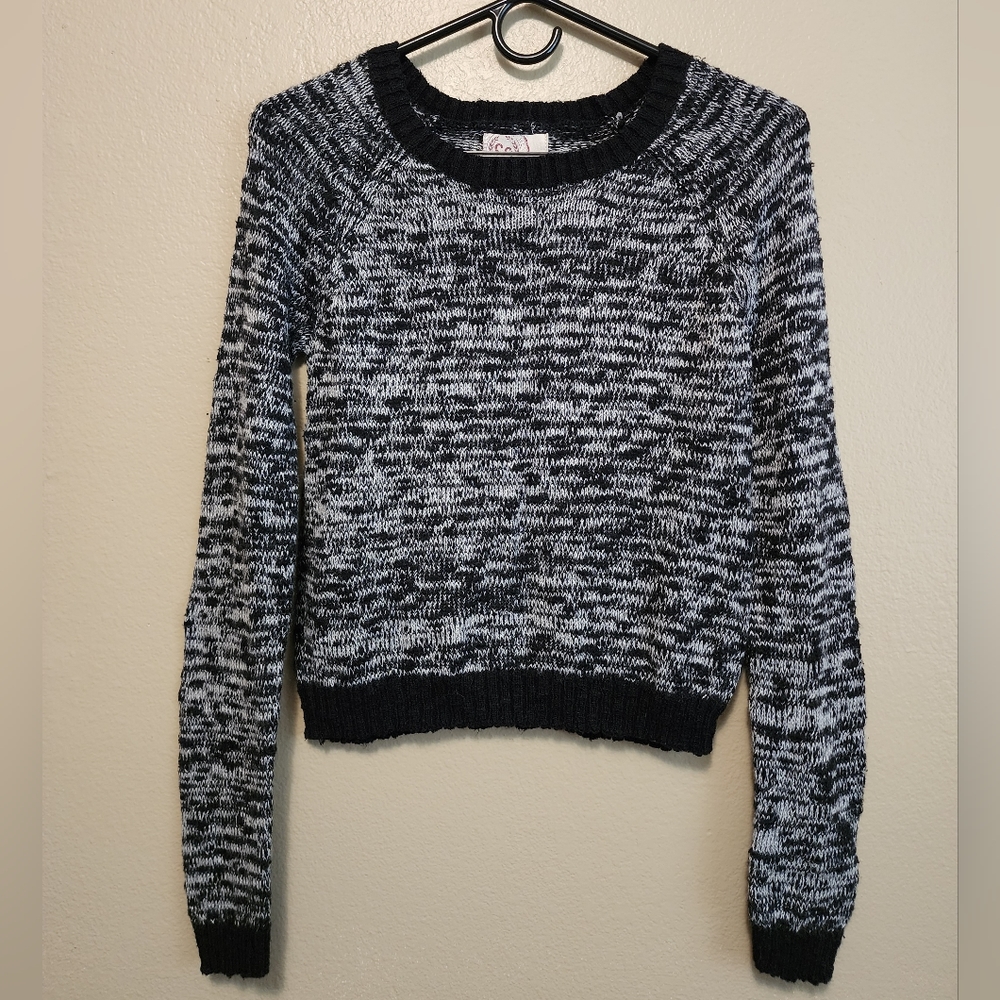 Black + White Knit Sweater Top
